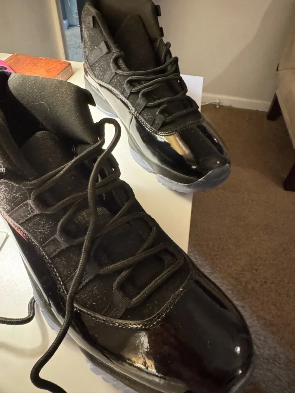 Nike Black Men’s High-Top Basketball Sneakers with Icy Outsole (Jordan Dup) - Picture 2 of 4